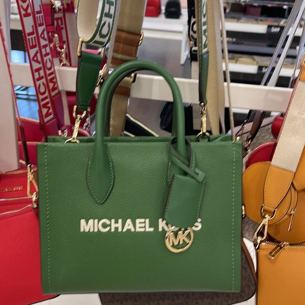 MICHAEL KORS  Mirella Small Pebbled Leather Crossbody Bag Fern Green NWT